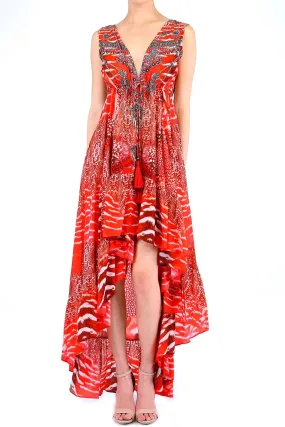 Red High Low Maxi Dress