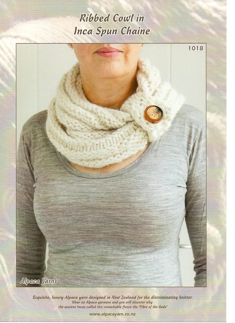 Ribbed Cowl #1018 by Alpaca Yarns