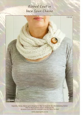 Ribbed Cowl #1018 by Alpaca Yarns