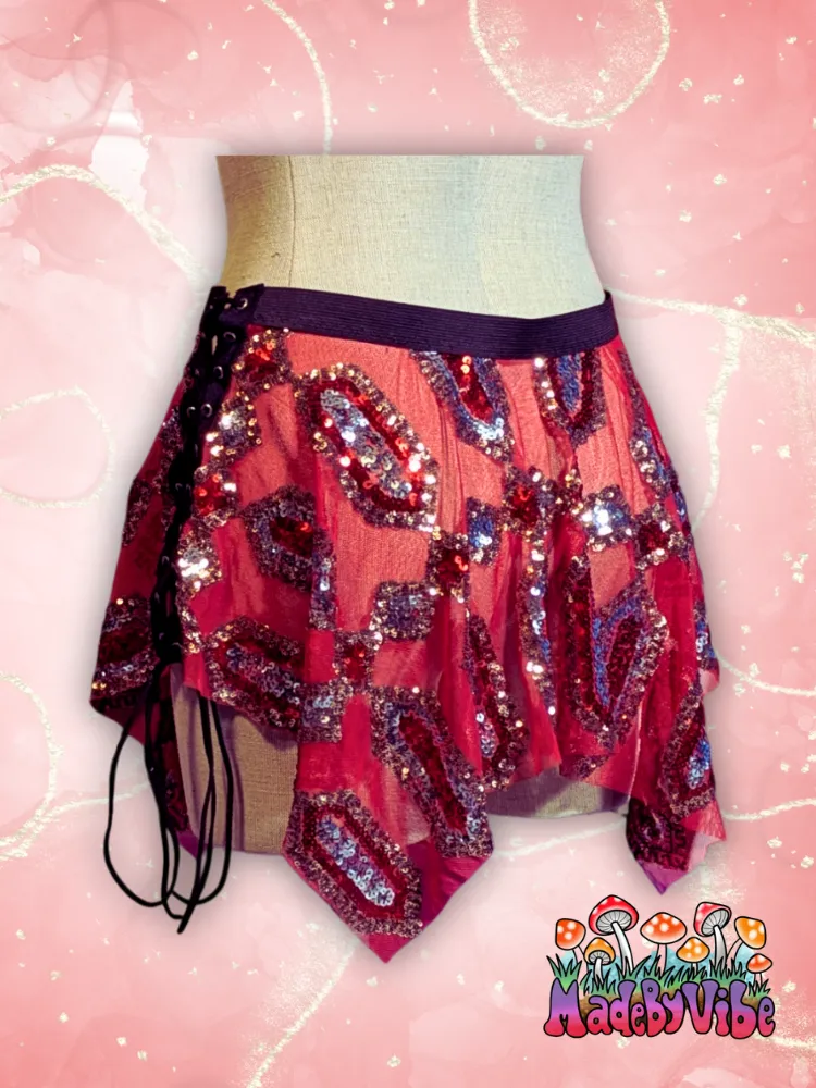 Royal Ruby Pixie Skirt - Ready to Ship