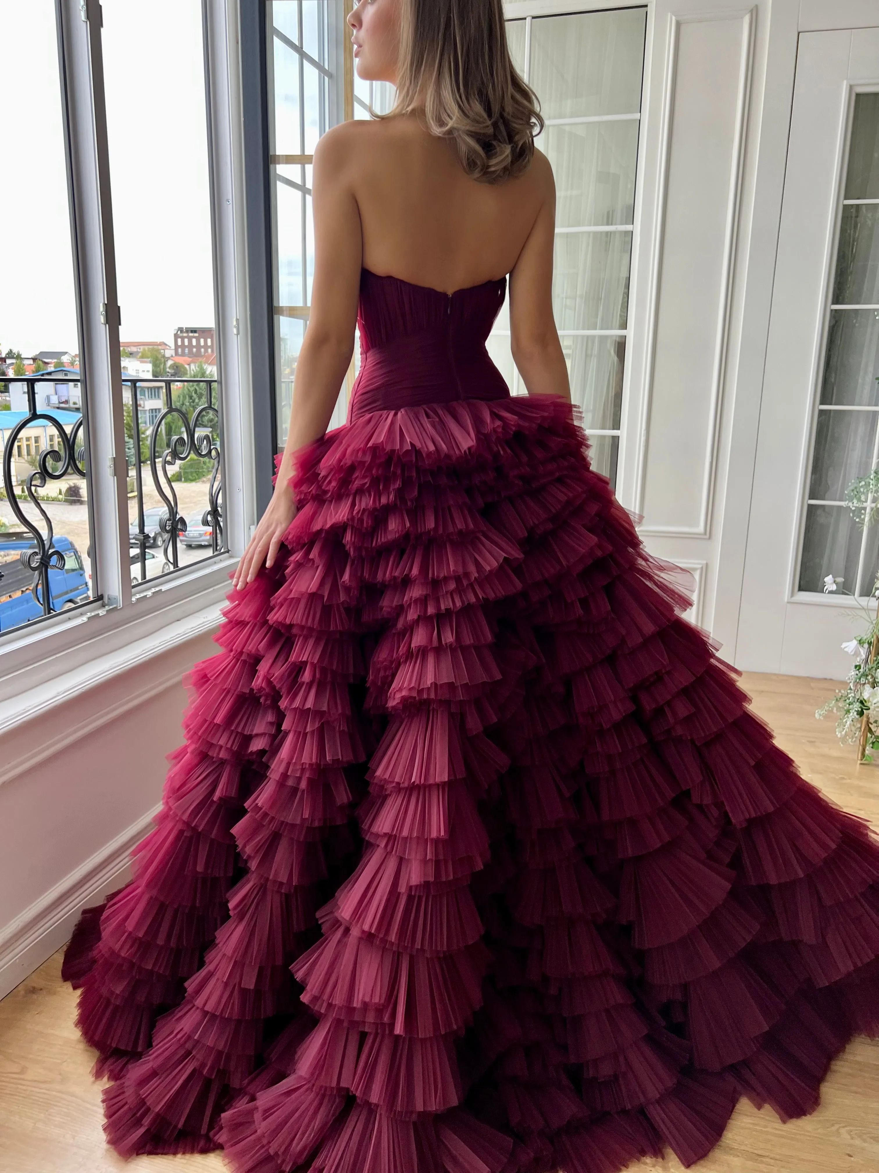 Ruby Ruffle Gown