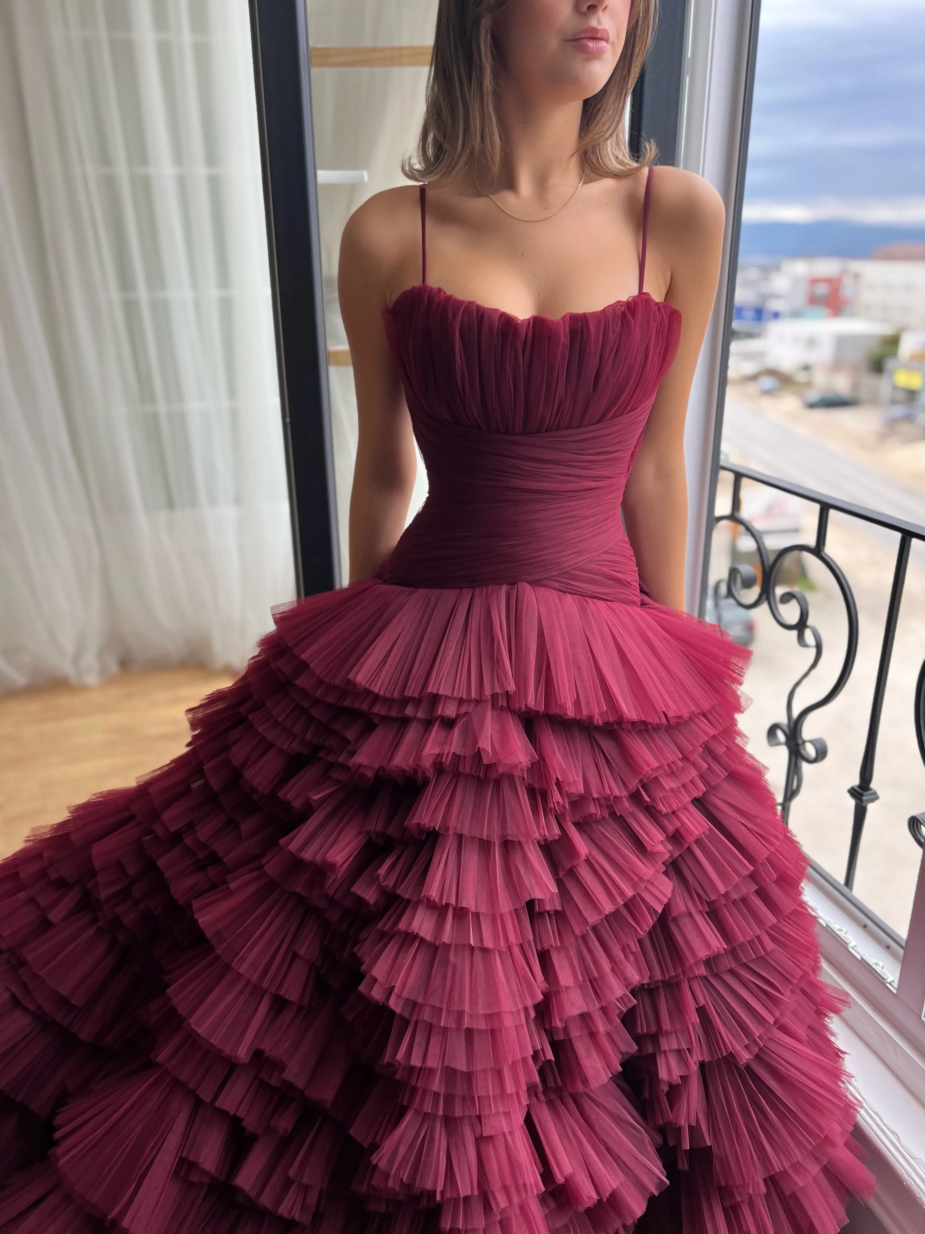 Ruby Ruffle Gown