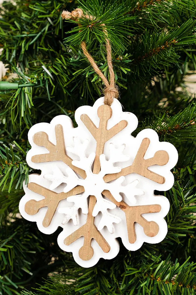 SALE 50% OFF! 6 x 5.25 Only Have Ice For You Snowflake Wood Ornament
