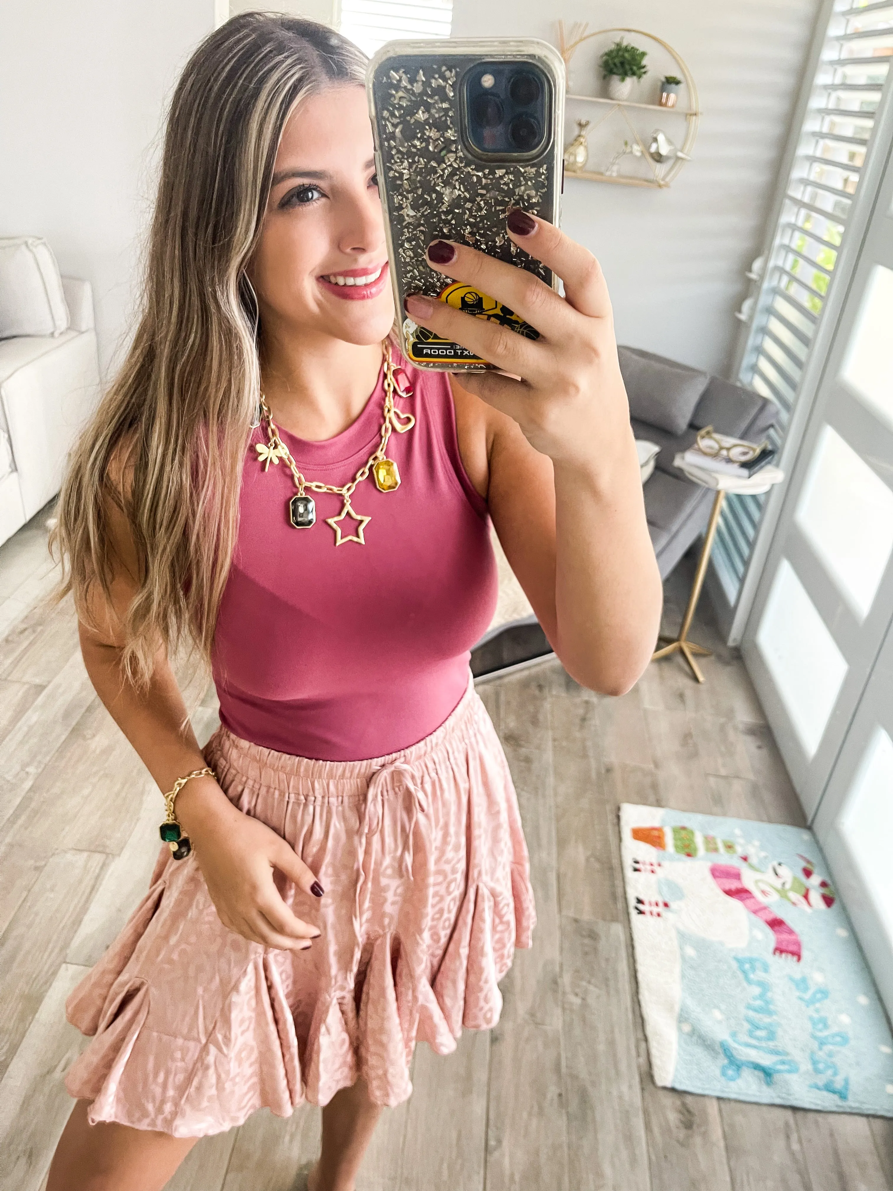 SATIN LEOPARD SKIRT