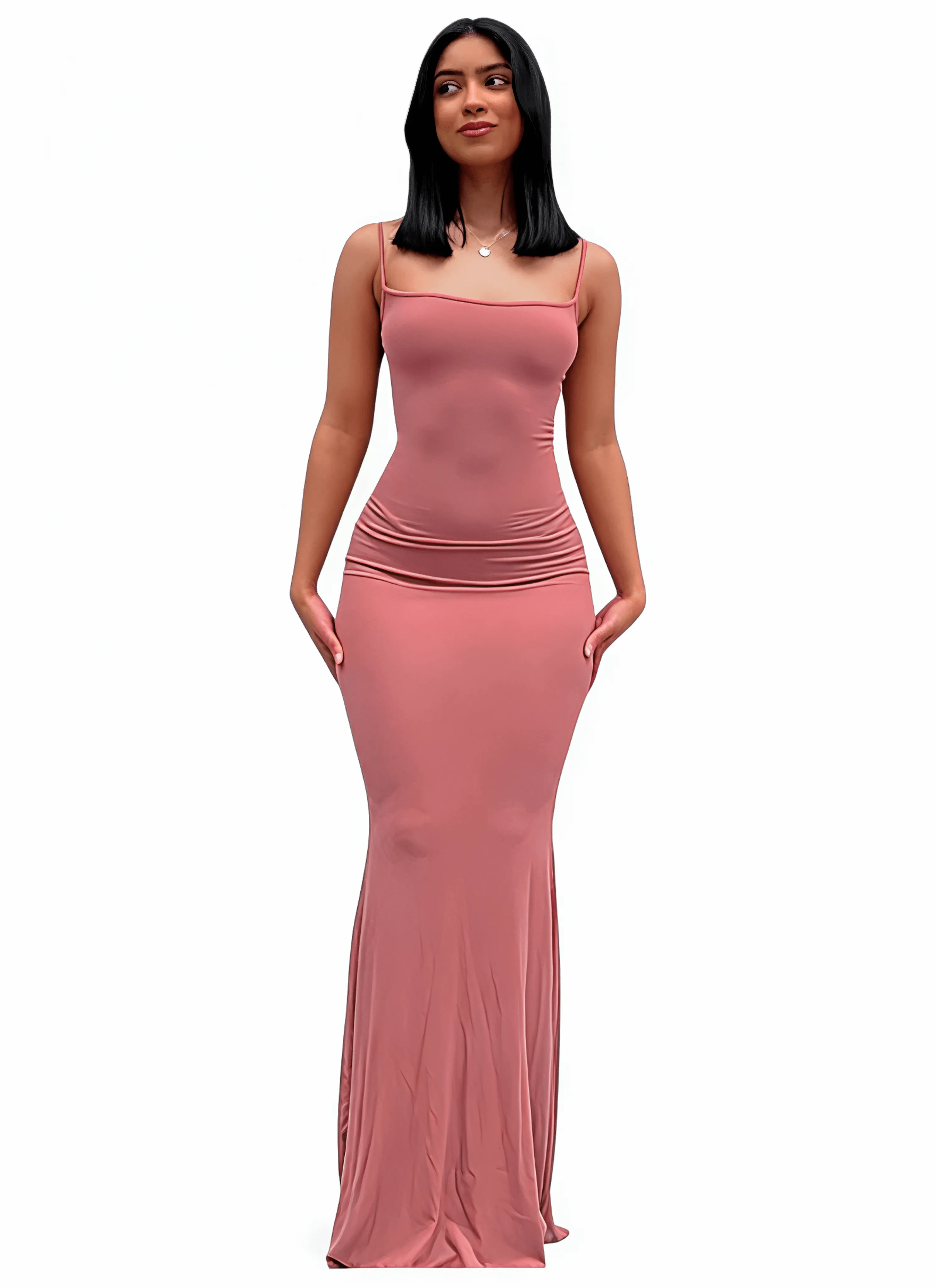 Satin Slip Sleeveless Backless Maxi Dress