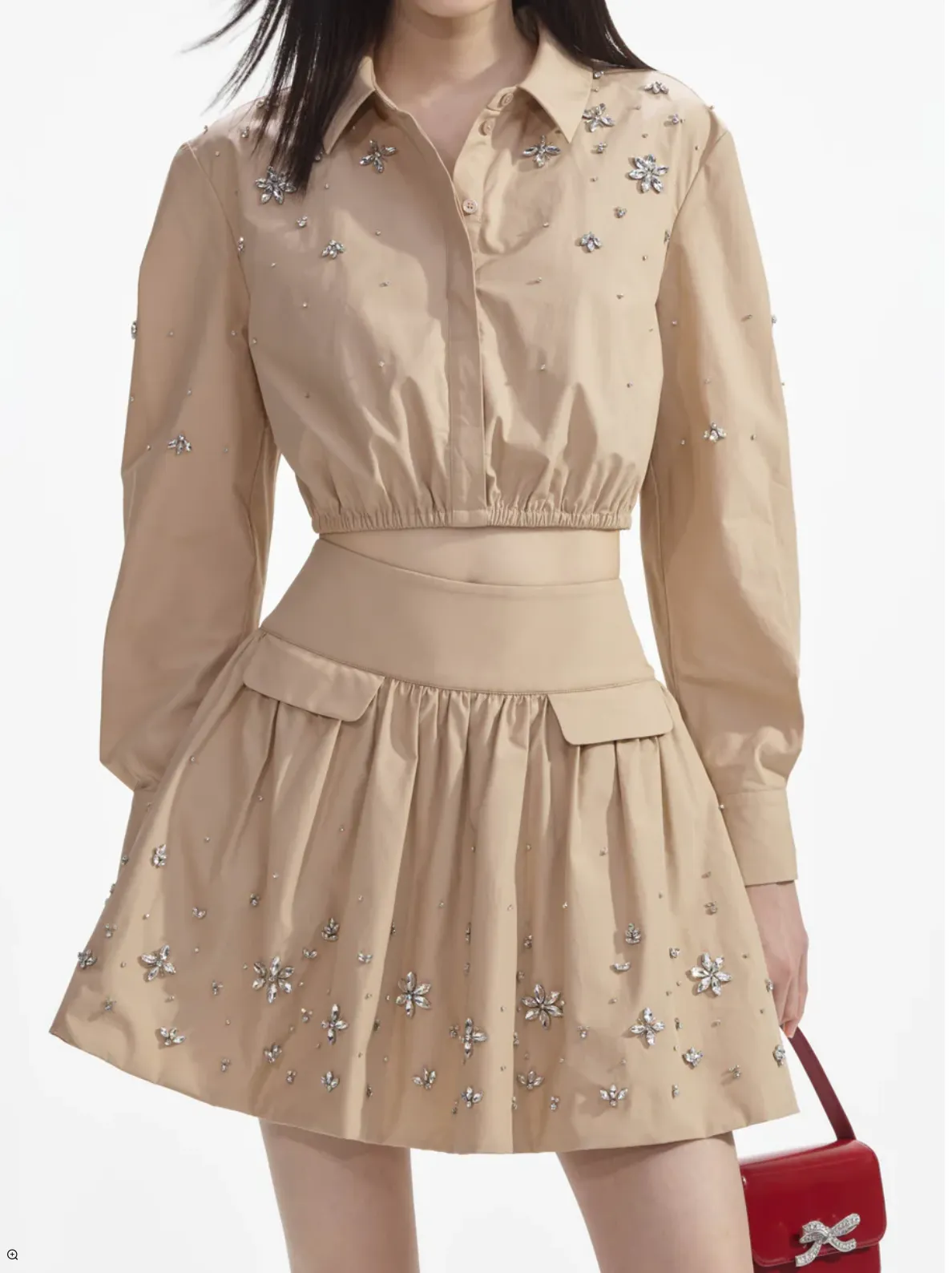 Self Portrait | Cotton Embellished Mini Skirt