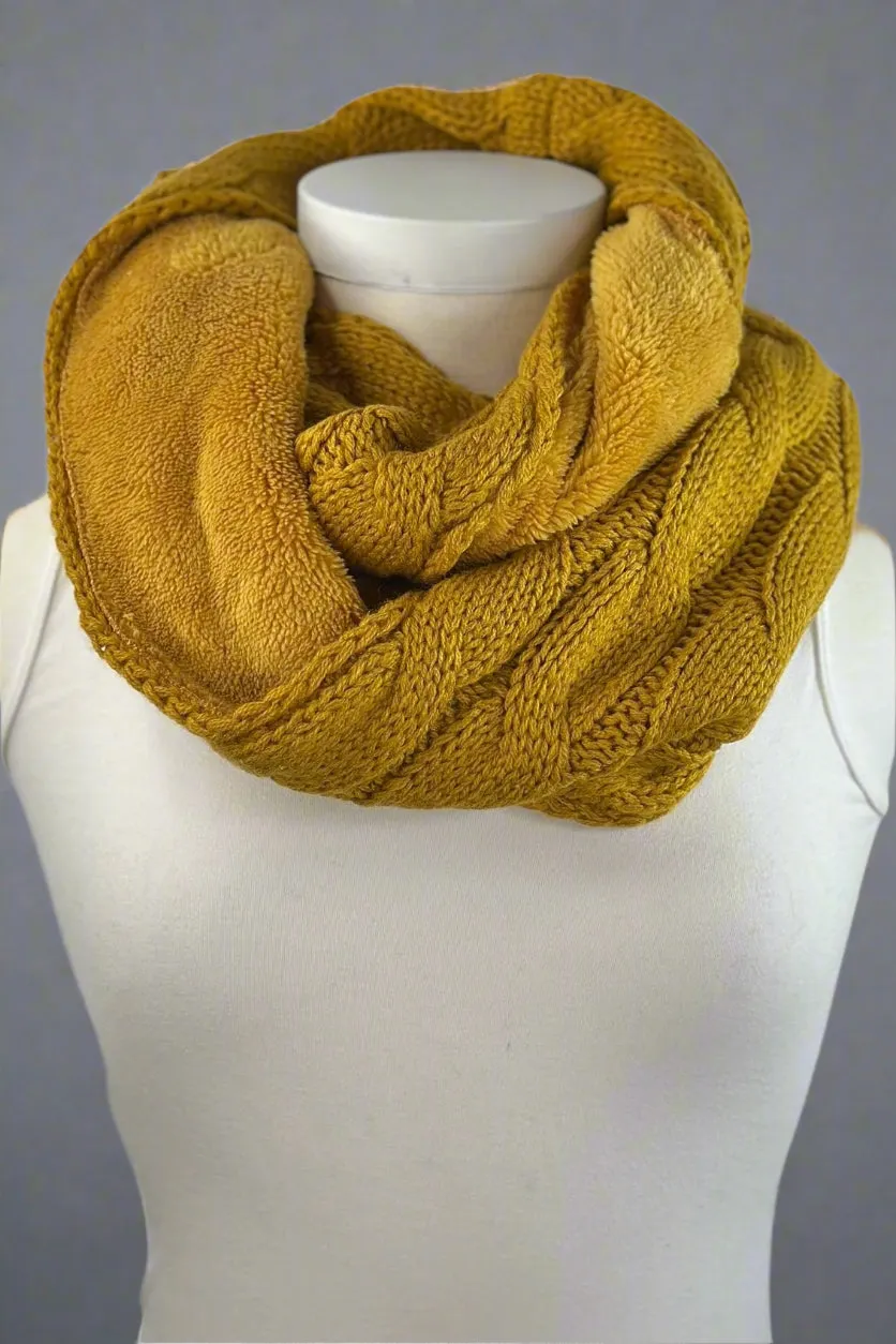 Sherpa Lined Knit Scarf
