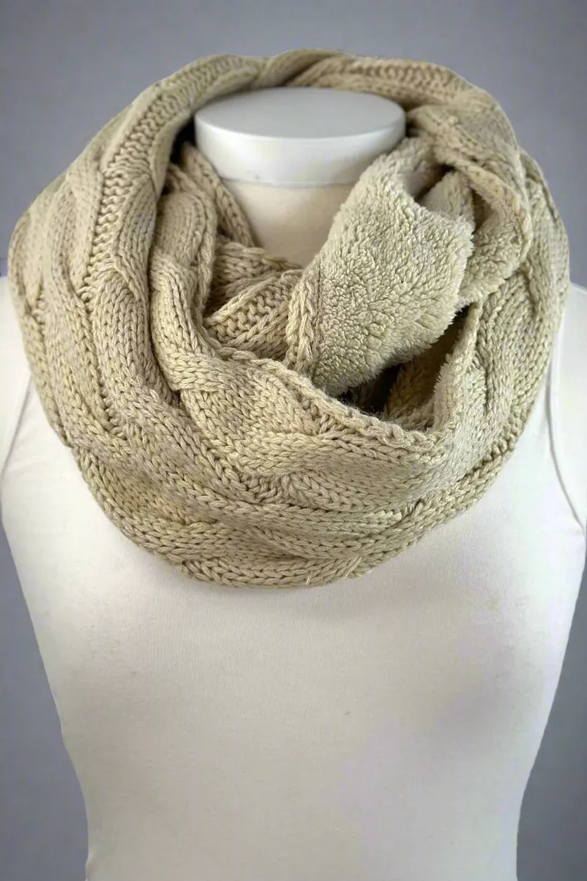 Sherpa Lined Knit Scarf