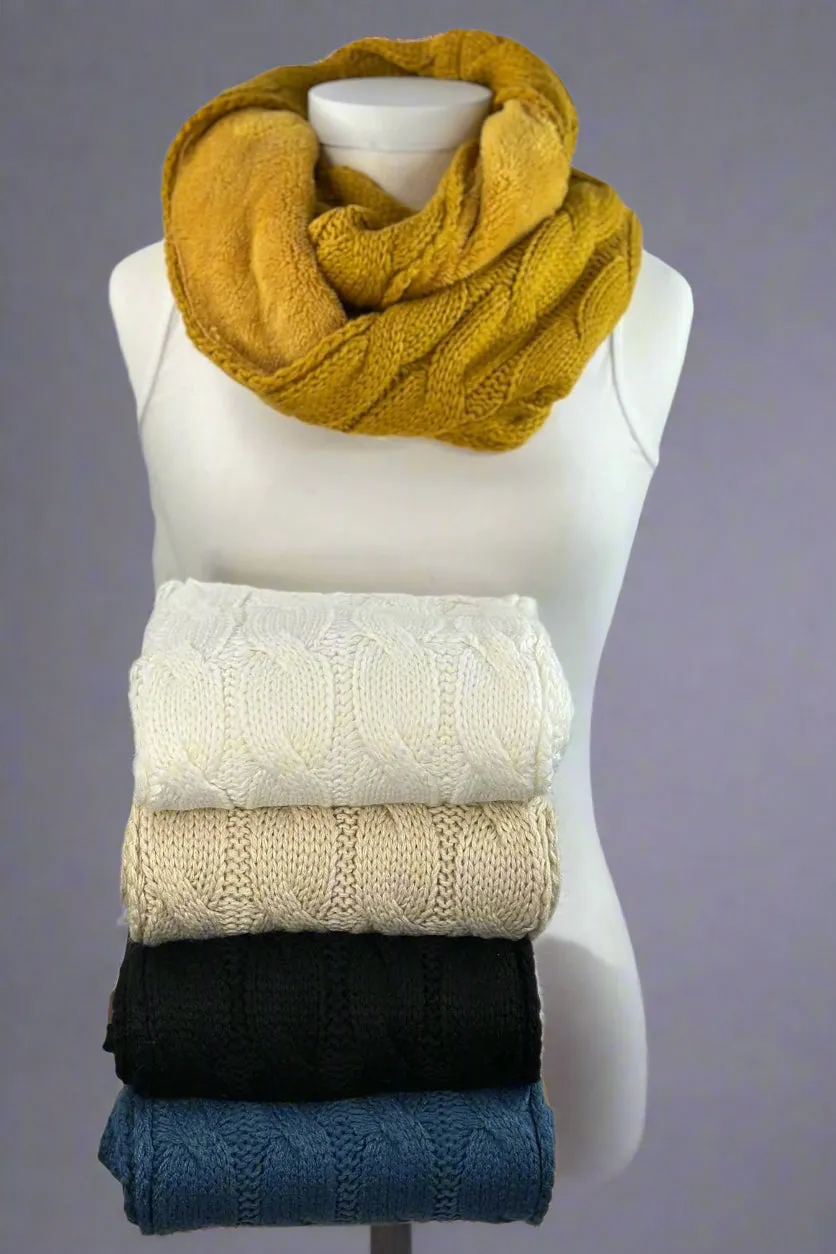 Sherpa Lined Knit Scarf