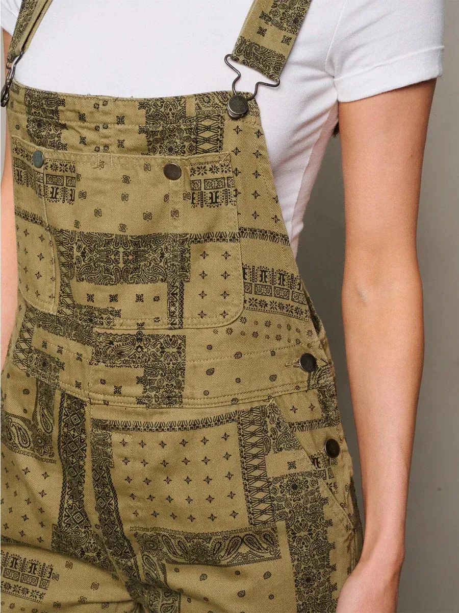 SLEEVELESS MULTI PRINT WIDE LEG OVERALL