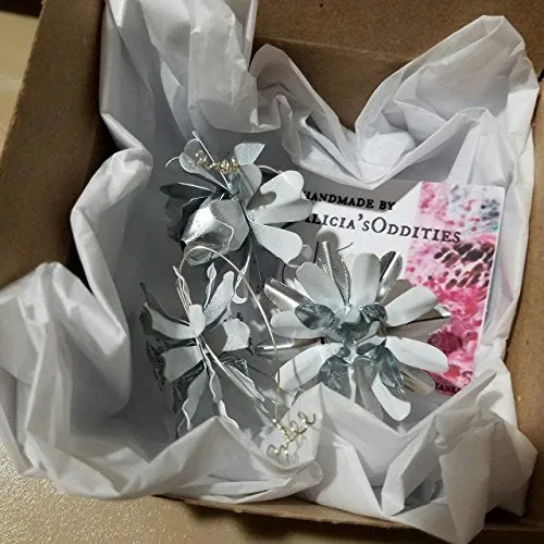 Small Ornament Set White and Silver Tone