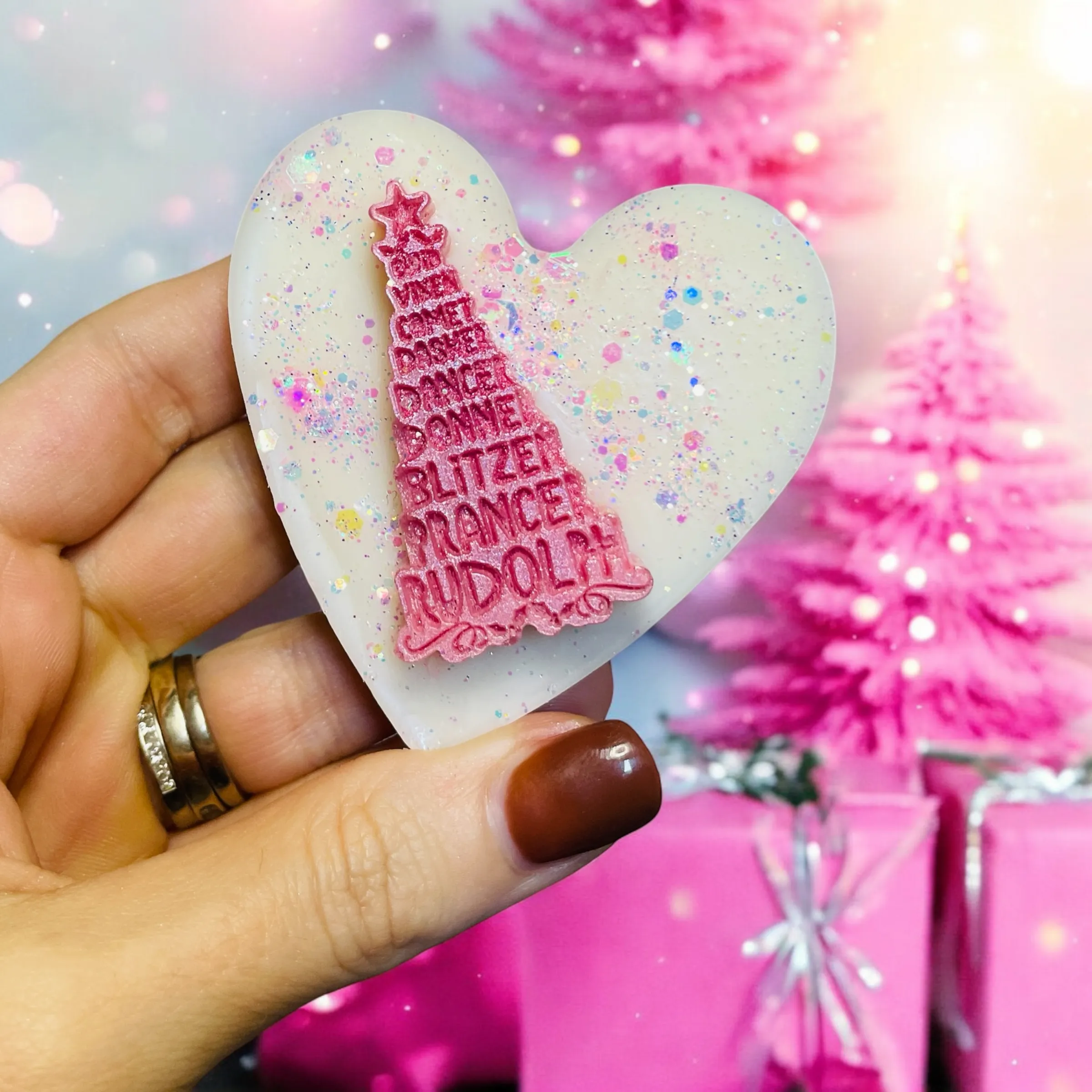 Snowflake Cookie & Frozen Blooms 'Heart Slab'