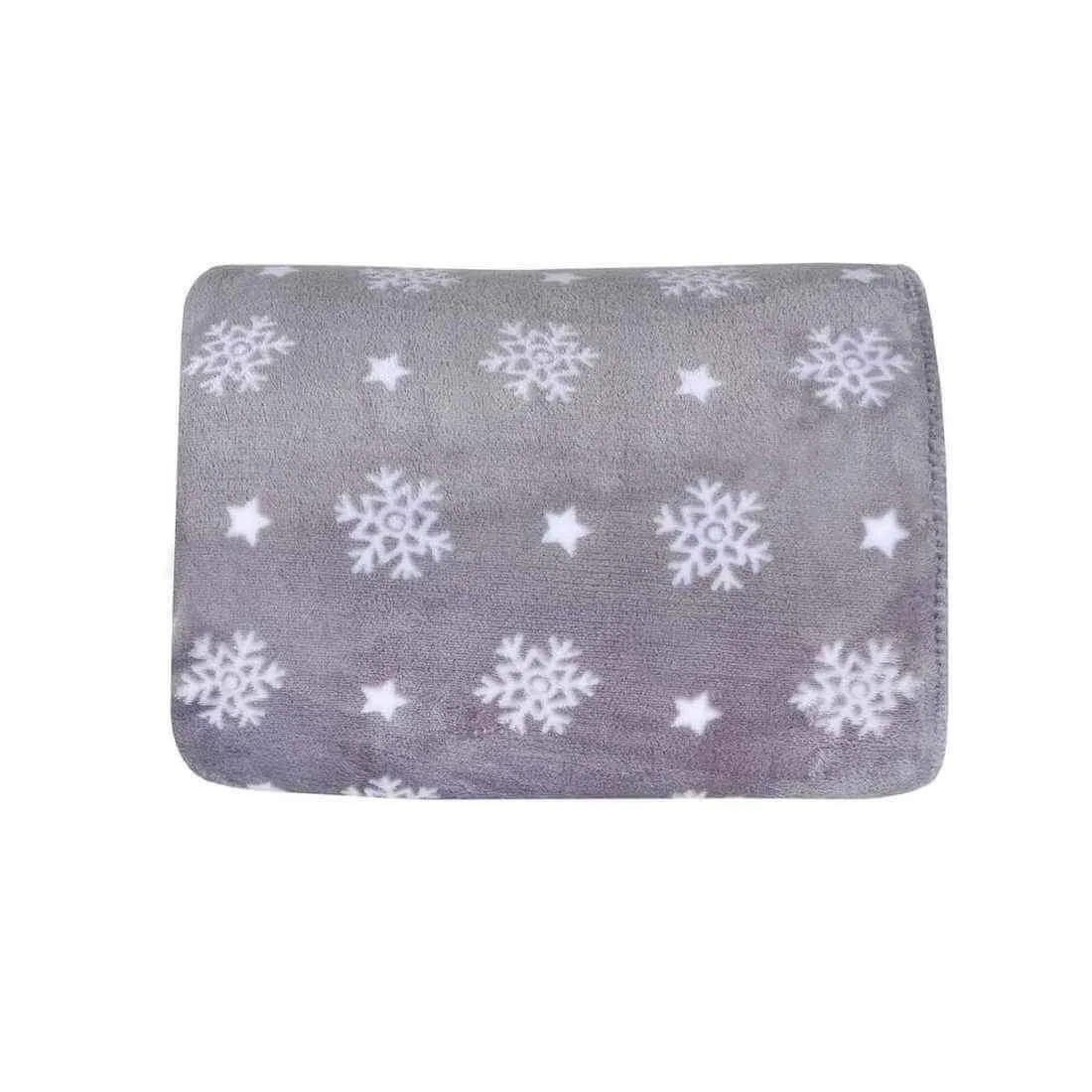 Snowflake Sherpa Lined Fleece Blanket Throw Soft 150 x 200cm
