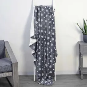 Snowflake Sherpa Lined Fleece Blanket Throw Soft 150 x 200cm