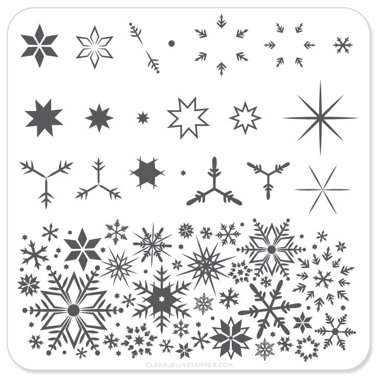 Snowflakes (CjS-03) - Steel Nail Art Layered Stamping Plate
