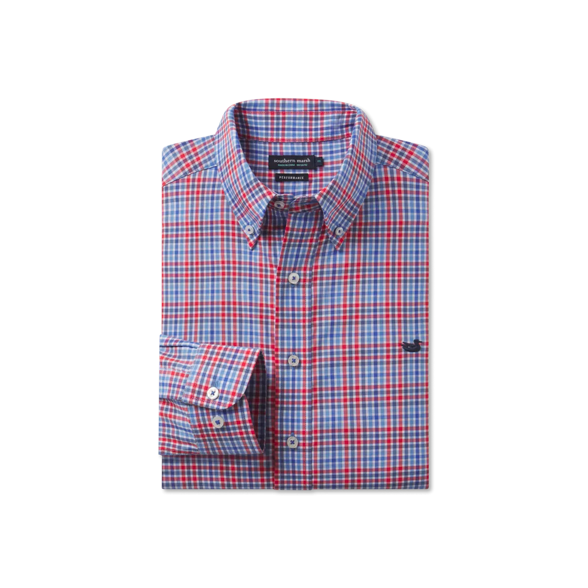 Southern Marsh -  Blount Performance Dress Shirt - Navy & Red
