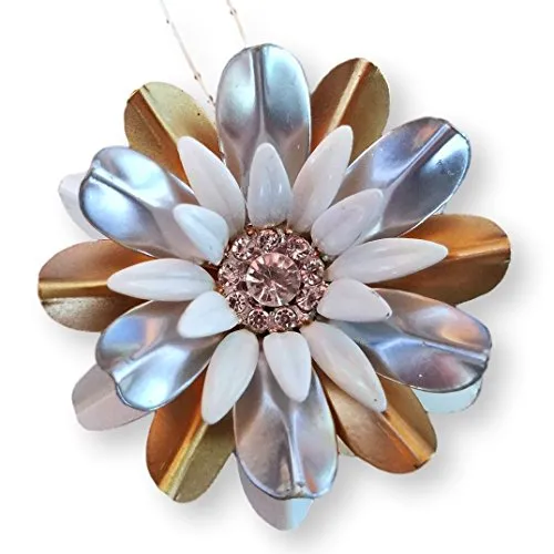 Starburst Christmas Ornament, Gold Tone and Silver