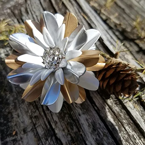 Starburst Christmas Ornament, Gold Tone and Silver