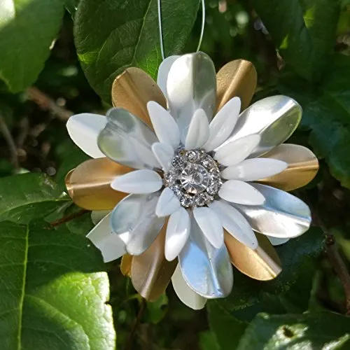 Starburst Christmas Ornament, Gold Tone and Silver