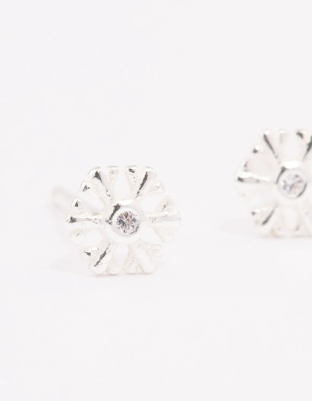 Sterling Silver Snowflake Stud Earrings