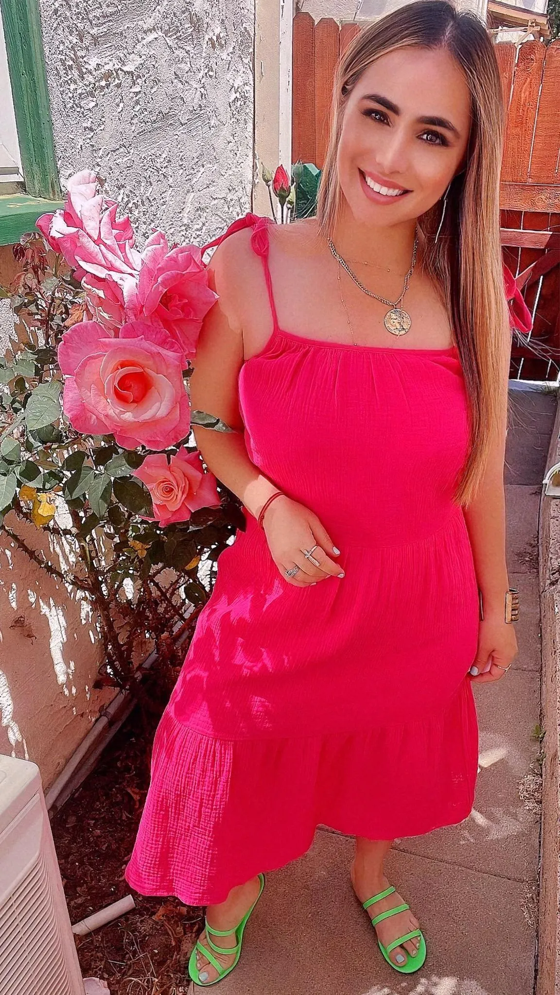 Strappy Smock Midi Dress