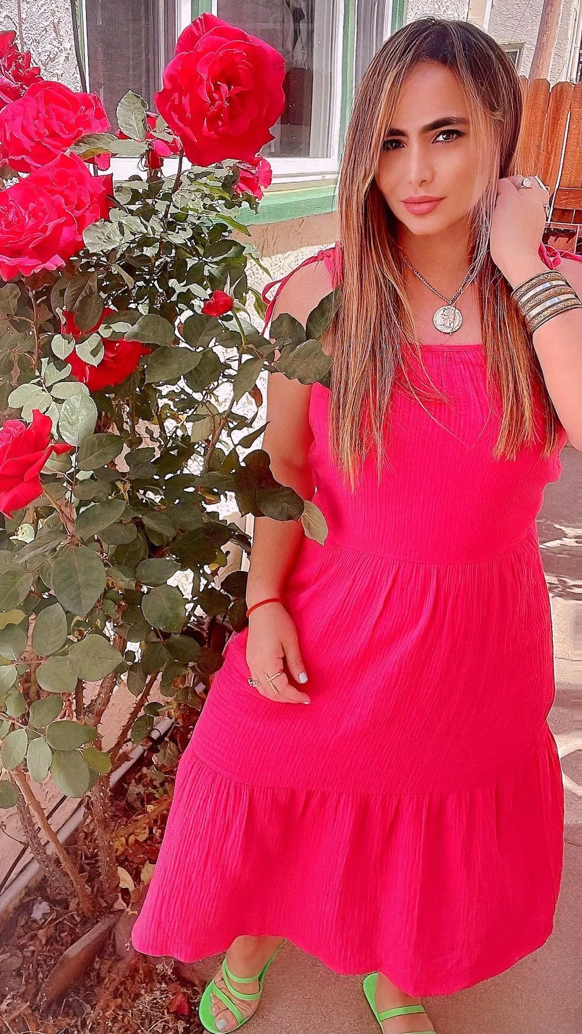 Strappy Smock Midi Dress