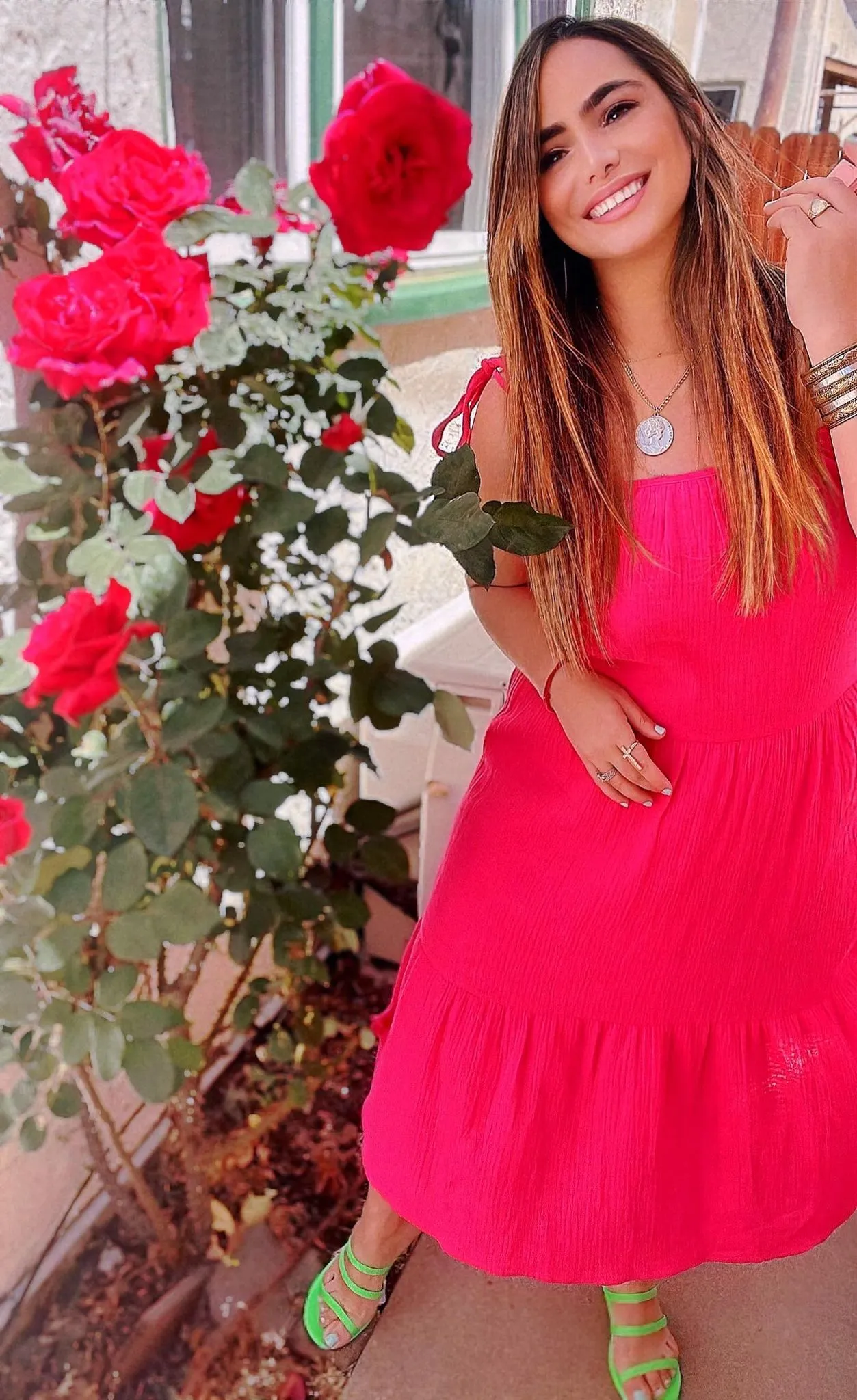 Strappy Smock Midi Dress