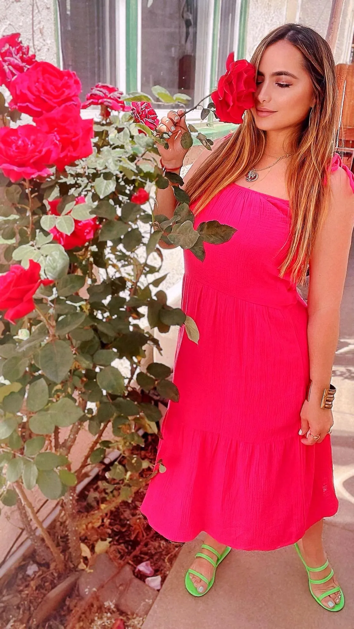 Strappy Smock Midi Dress