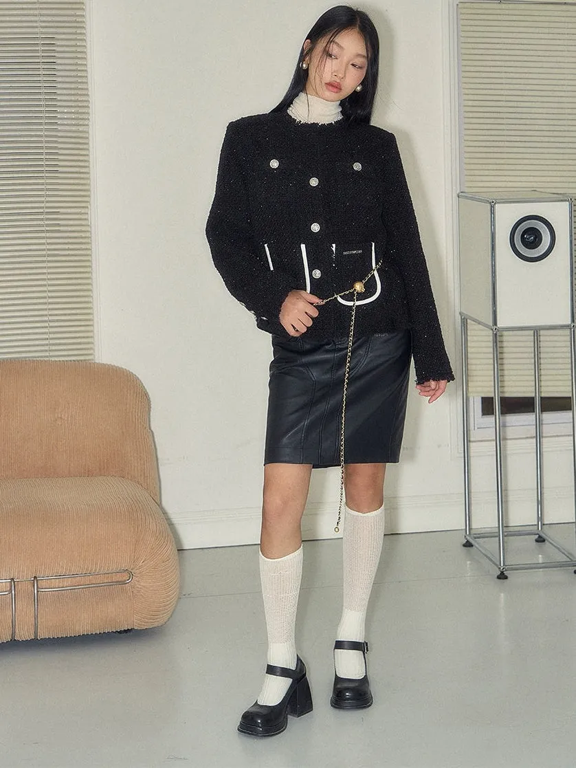 Stretch Matte Leather Skirt