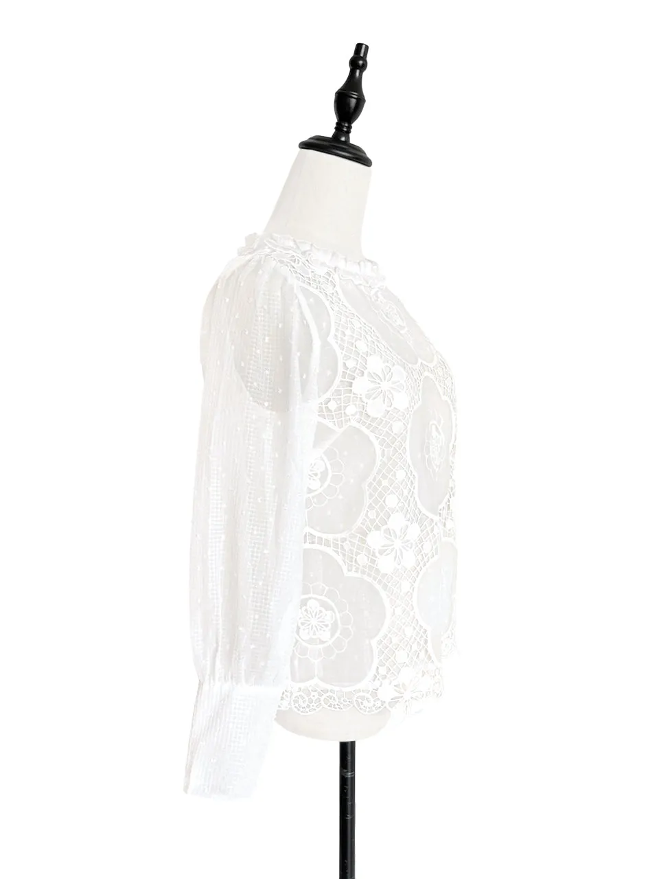 Surprise Sale! Layered Poppy Floral Lace Ruffle Collar Summer Blouse