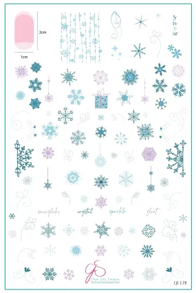 Swirling On Ice (CjSC-70) Steel Nail Art Stamping Plate