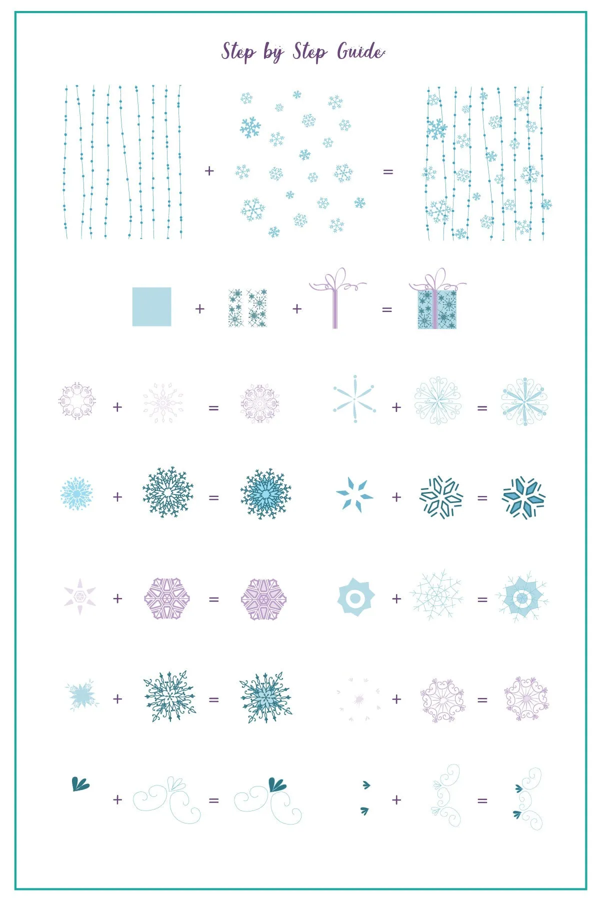 Swirling On Ice (CjSC-70) Steel Nail Art Stamping Plate