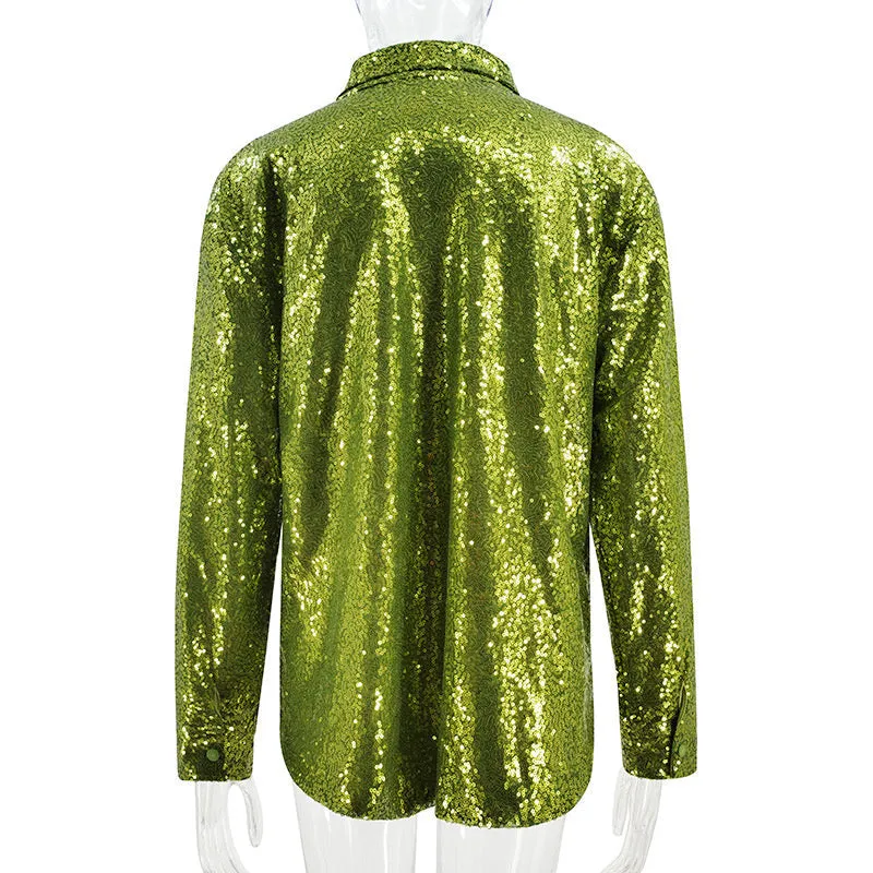 TastyHottie - Margie Turn-down Collar Bright Silk Shirt Dress