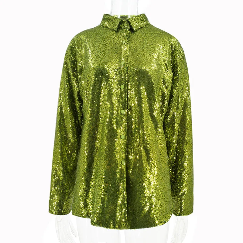 TastyHottie - Margie Turn-down Collar Bright Silk Shirt Dress
