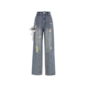Tweed Side Stitches Jeans