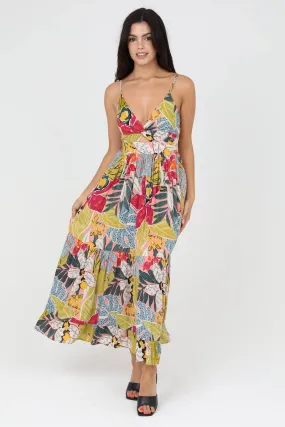 V-Neck Printed Maxi Dress