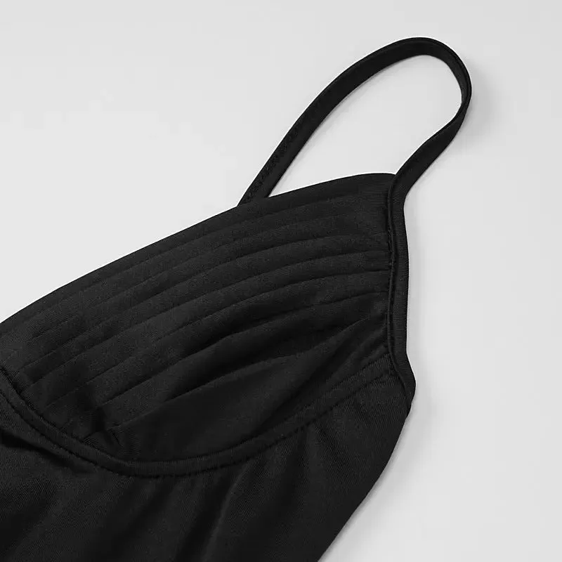 V-Neck Spaghetti Strap Bodycon Dress