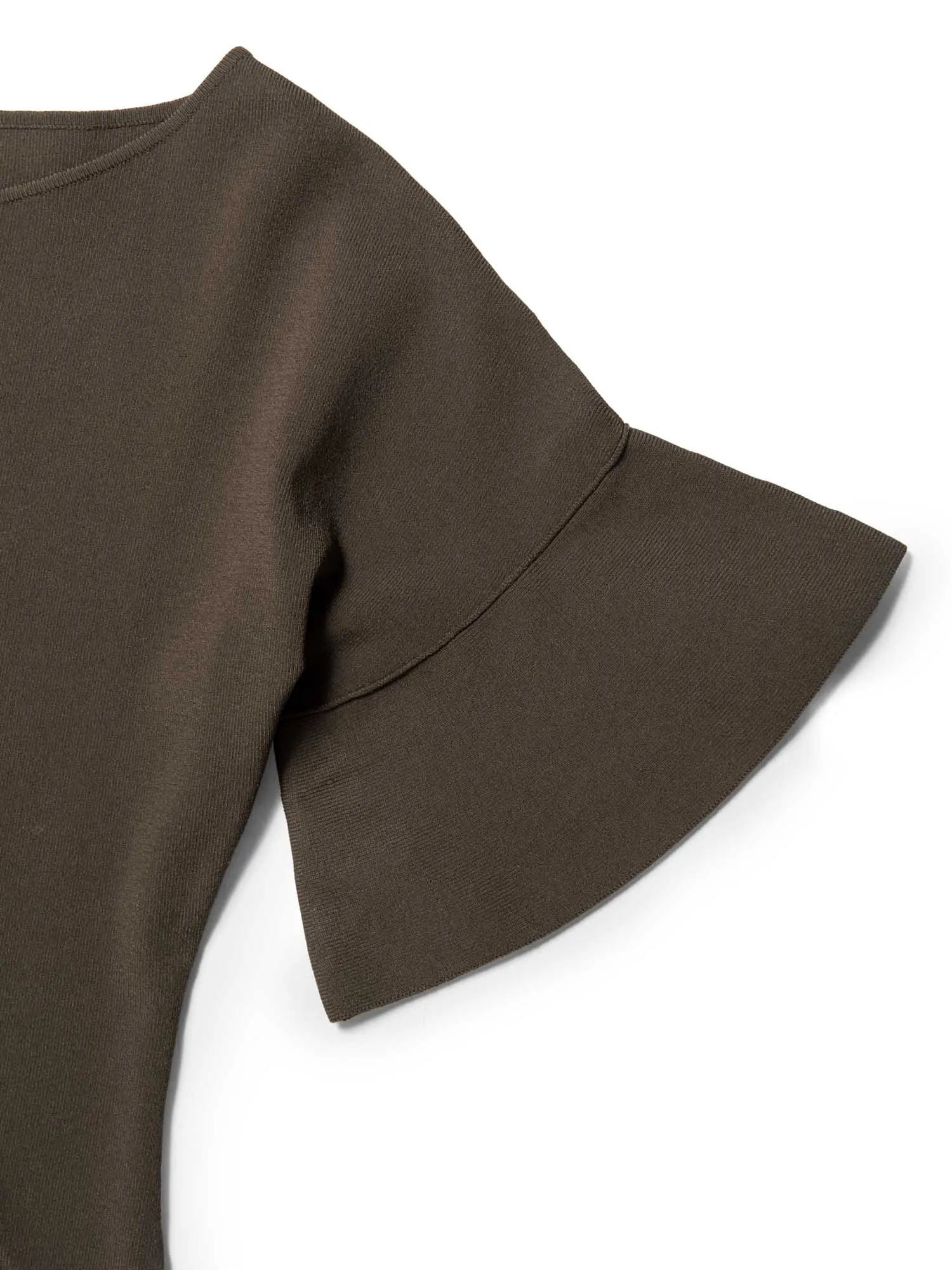 Valentino Short Sleeve Bodycon Midi Dress Olive Green