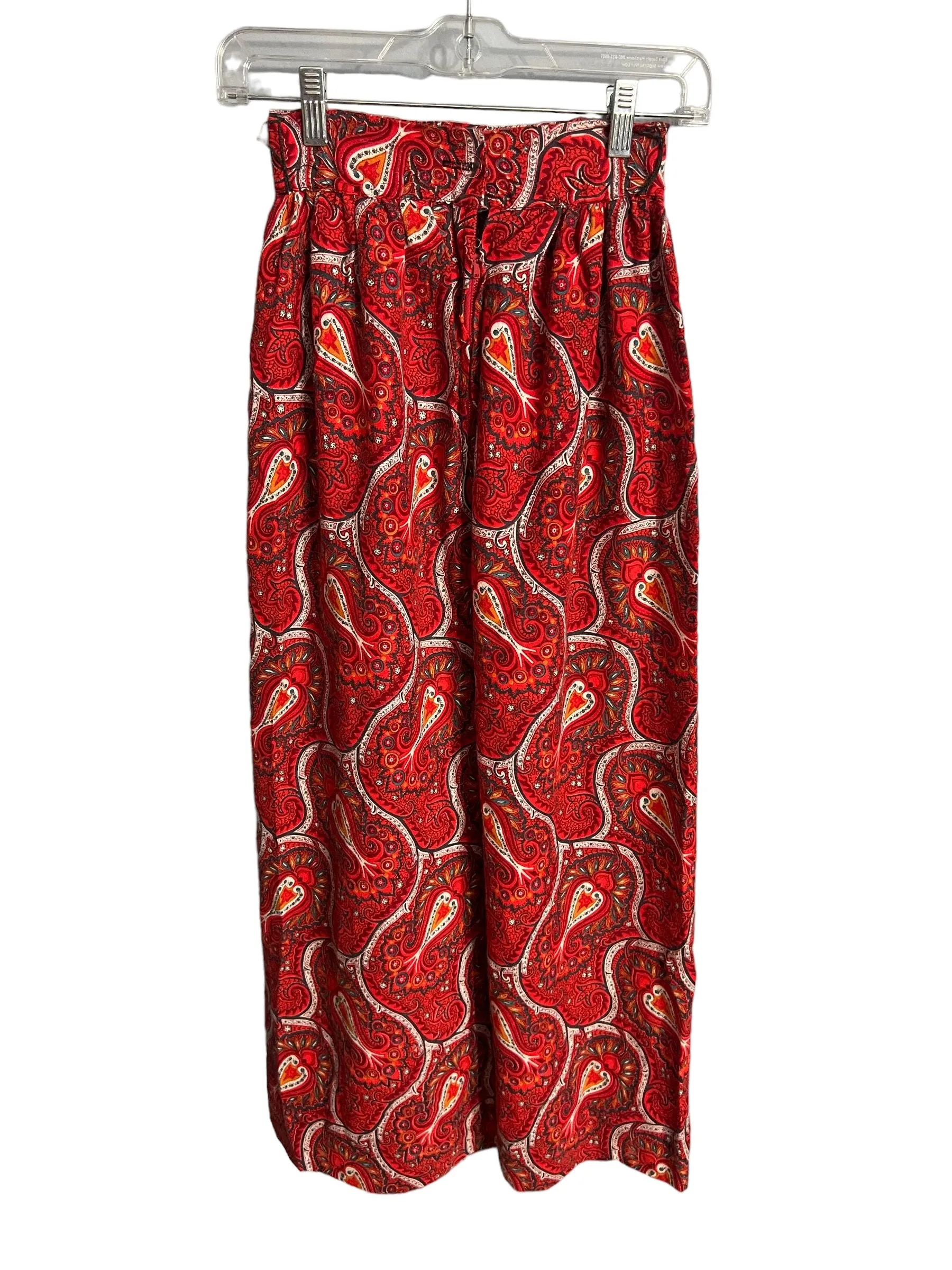 Vintage 70’s skirt red paisley S XS