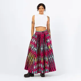 Vintage Y2K African Ankara Print Maxi Skirt - Small to Large