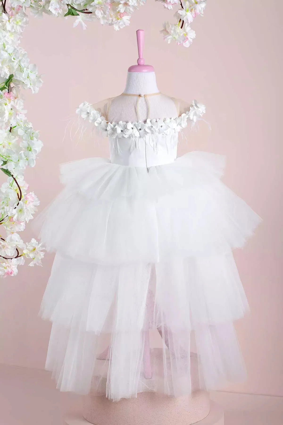 Violet White Party Dress - Layered