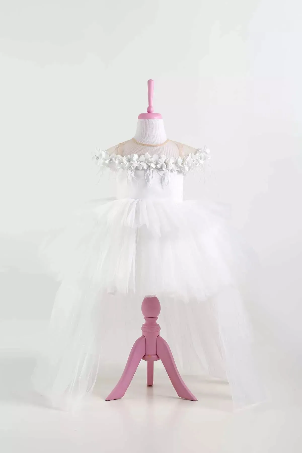 Violet White Party Dress - Layered
