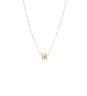Vivacity & Pave Diamond Initial : Heart Beat Super Fine Clip Chain Necklace