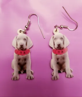 Weimaraner Weim Dog Print Lightweight Earrings