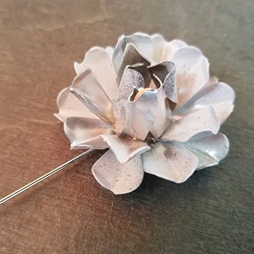 White and Silver Lapel Pin