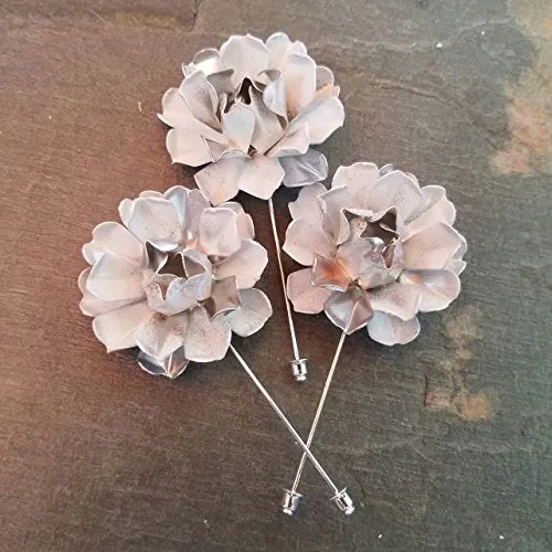 White and Silver Lapel Pin