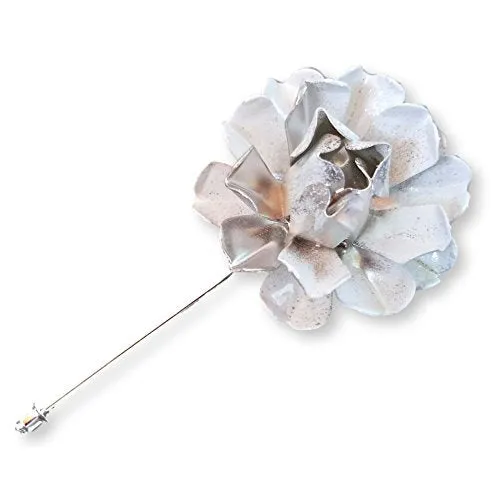 White and Silver Lapel Pin