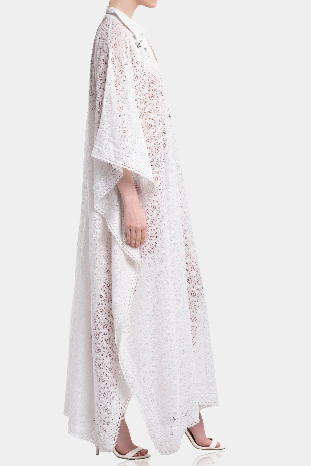 White Cotton Kaftan Dress