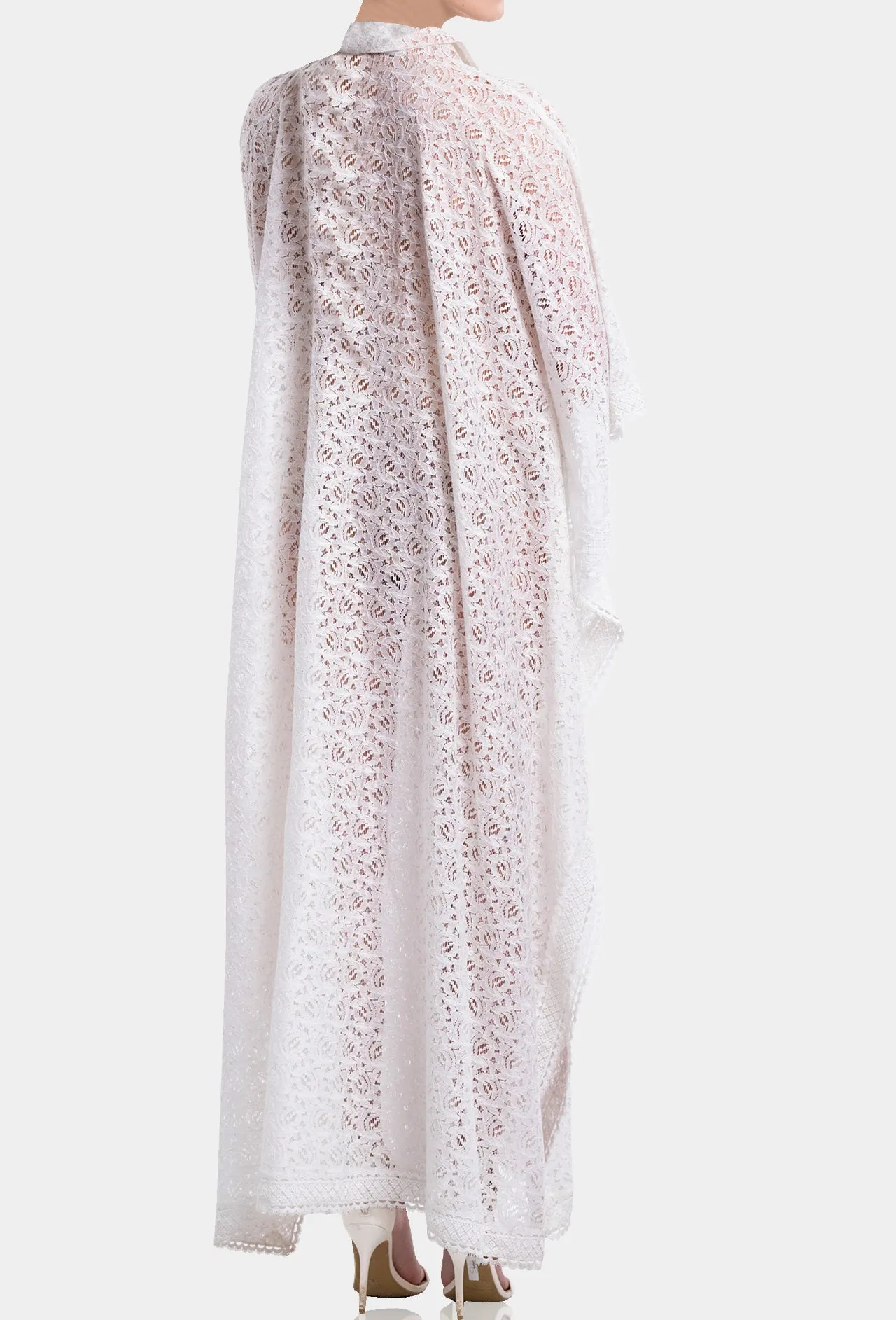 White Cotton Kaftan Dress