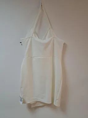 White cross back buckle mini bodycon dress, ASOS, Size 16